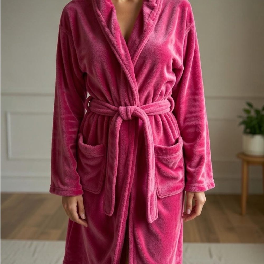 Ultra Plush Velour Robe – Pink | Size S/M soft girl glam 90'S